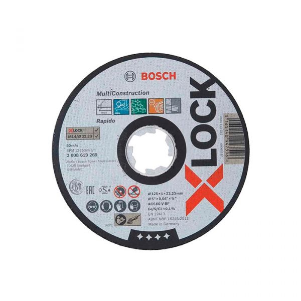 Коло відрізне Bosch X-Lock MultiMaterial 125х1х22,23 мм (2608619269)