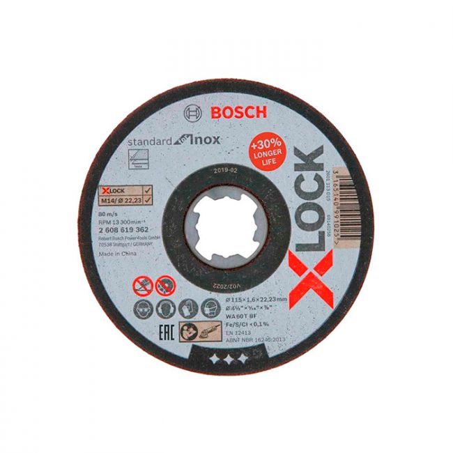 Коло відрізне Bosch X-Lock Standard for Inox 115х1,6х22,23 мм (2608619362)