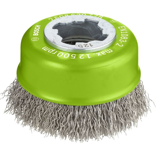 Зачисна чашкова щітка Bosch Pro Stainless Steel clean 75x0.3 мм, X-Lock (2608620728)