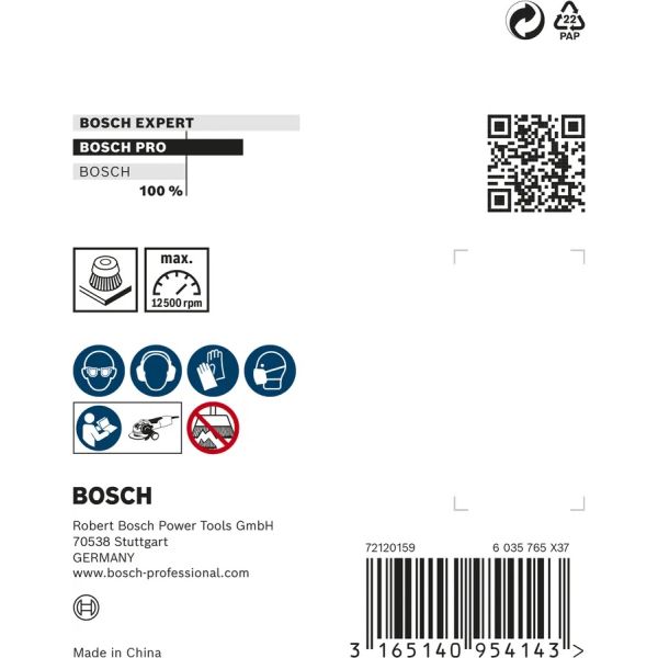 Зачисна чашкова щітка Bosch Pro Stainless Steel clean 75x0.3 мм, X-Lock (2608620728)