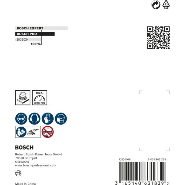 Зачисна чашкова щітка Bosch Pro Stainless Steel clean 100x0.3 мм, М14 (2608622103)