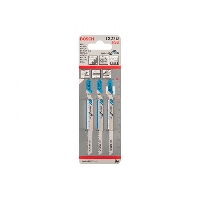 Пильное полотно по алюминию Bosch T 227 D (3 шт.) (2608631671)