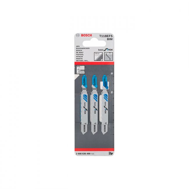 Пильное полотно по нержавеющей стали Bosch T 118 EFS (3 шт.) (2608636499)