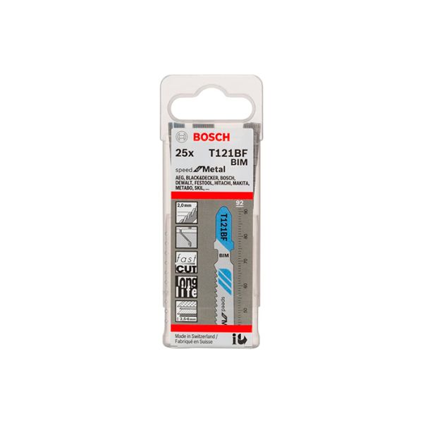 Пильное полотно по металлу Bosch T 121 BF (25 шт.) (2608636703)