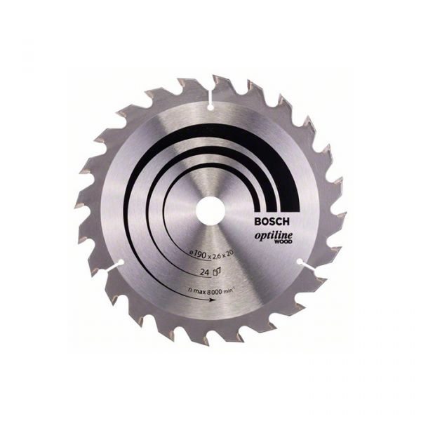 Диск пильный по дереву Bosch 190x20/16x24T Optiline Wood (2608640612)