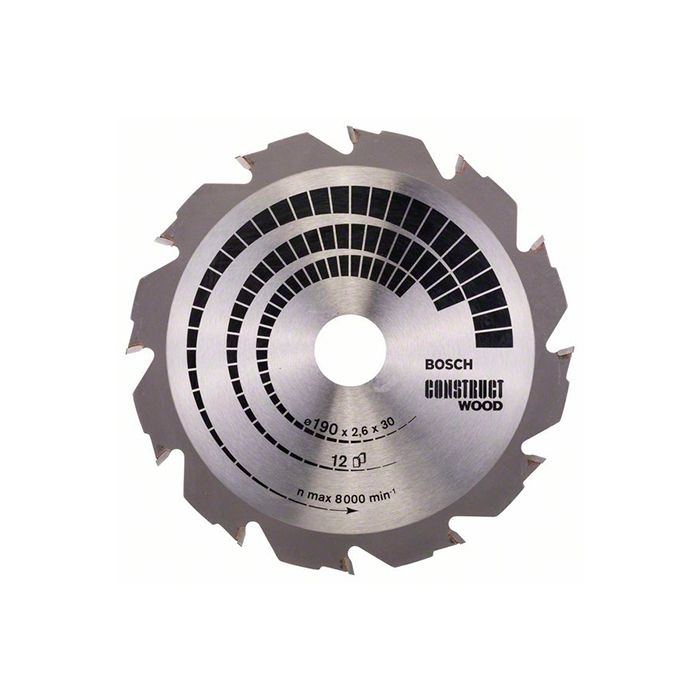 Диск пильный Bosch 190x30x12T CONSTRUCT (2608640633)