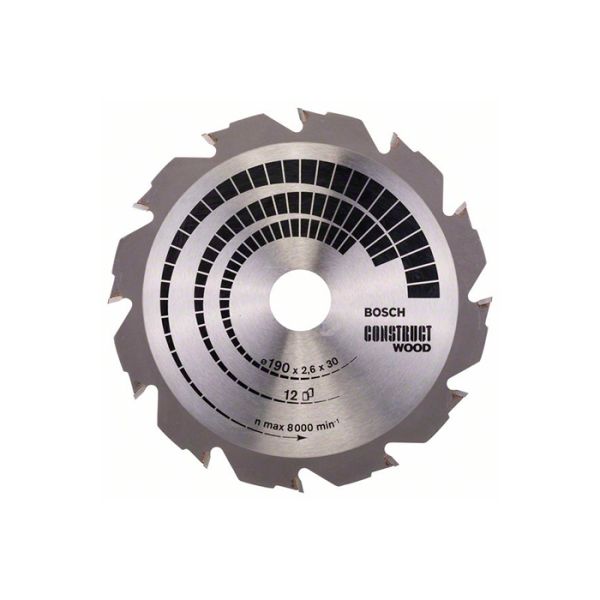Диск пильный Bosch 190x30x12T CONSTRUCT (2608640633)