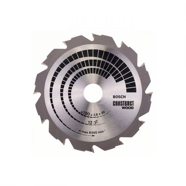 Диск пильный Bosch 190x30x12T CONSTRUCT (2608640633)