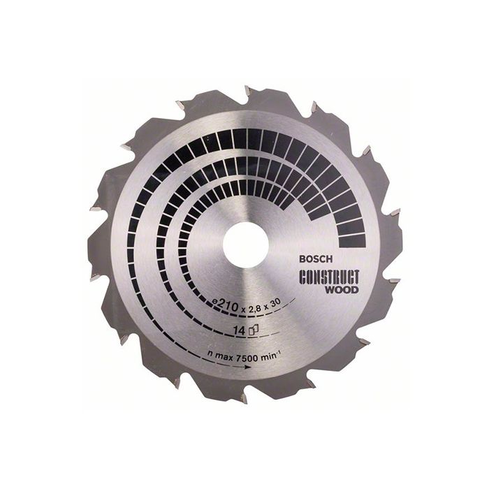 Диск пильный по дереву с гвоздями Bosch 210x30x14T Construct Wood (2608640634)