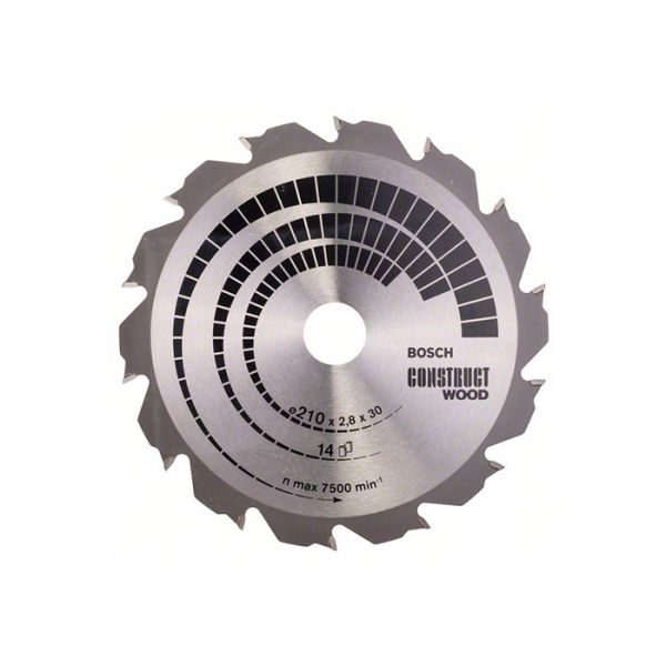 Диск пильный по дереву с гвоздями Bosch 210x30x14T Construct Wood (2608640634)