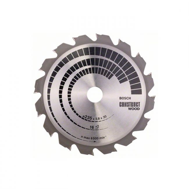 Диск пильный по дереву с гвоздями Bosch 235x30/25x16T Construct Wood (2608640636)