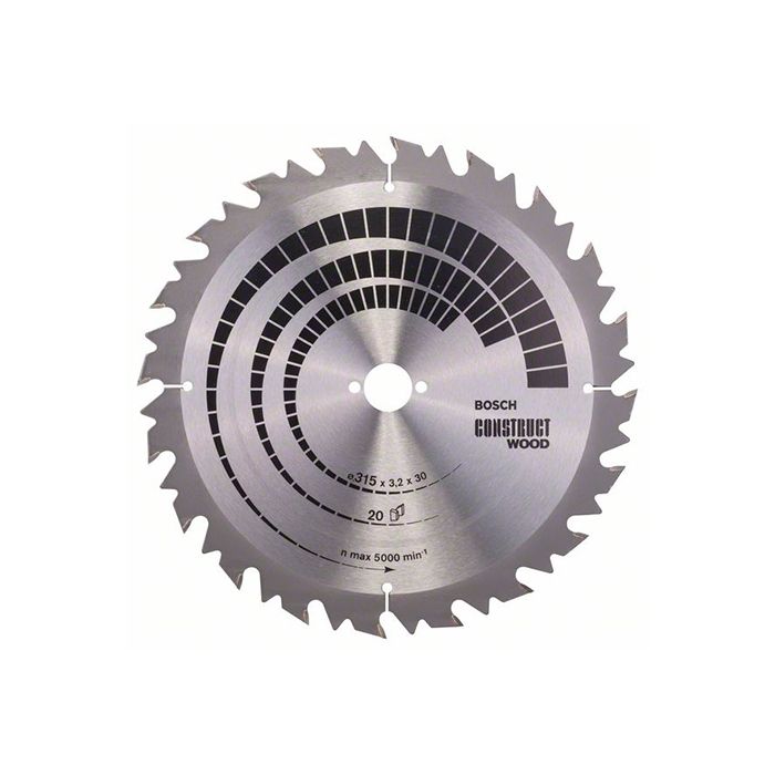 Диск пильный по дереву с гвоздями Bosch 315x30x20T Construct Wood (2608640701)