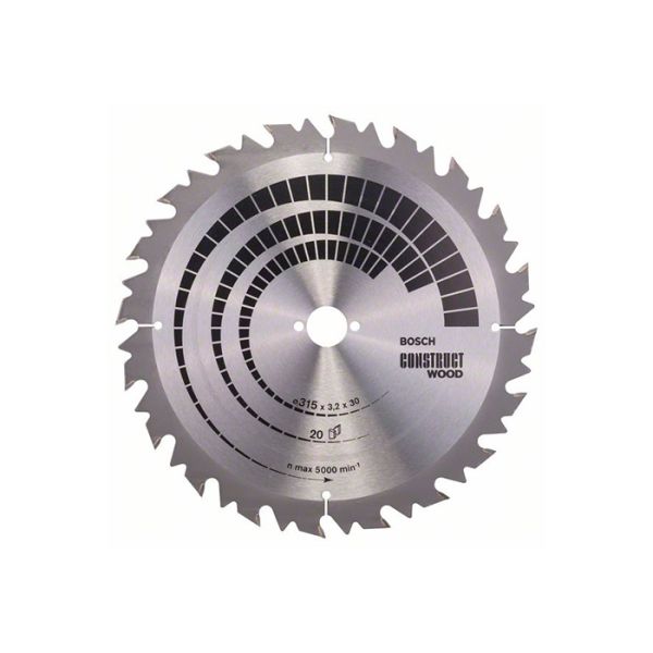 Диск пильный по дереву с гвоздями Bosch 315x30x20T Construct Wood (2608640701)