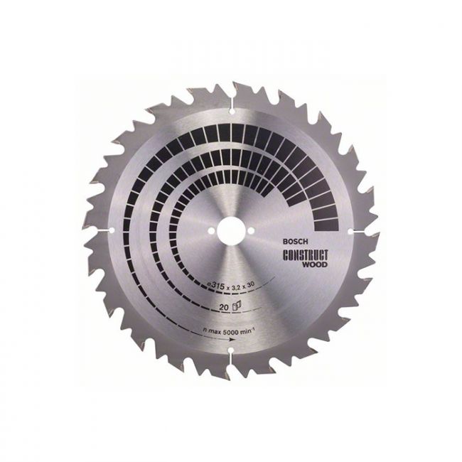 Диск пильный по дереву с гвоздями Bosch 315x30x20T Construct Wood (2608640701)