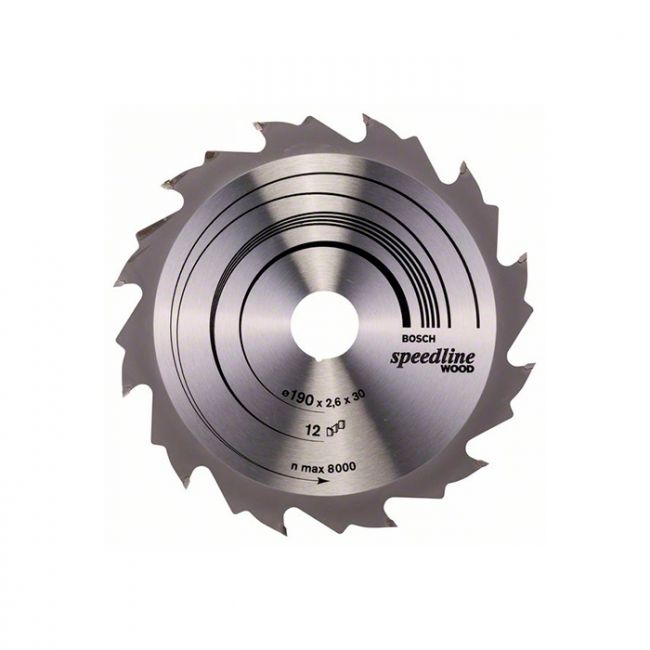 Диск пильный по дереву Bosch 190x30x12T Speedline Wood (2608640800)