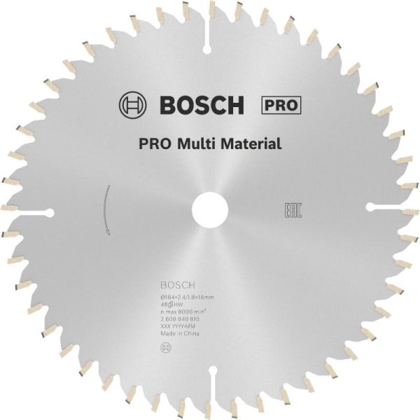 Пиляльний диск Bosch PRO Multi Material 184х16х2.4 мм Z48 (2608640815)