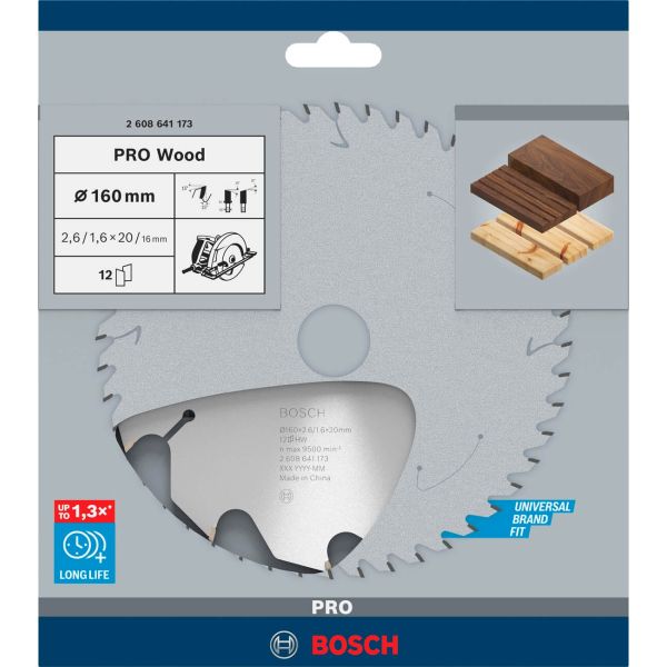 Пиляльний диск по дереву Bosch Optiline Wood 160?2,6?20, 12 ATB (2608641173)
