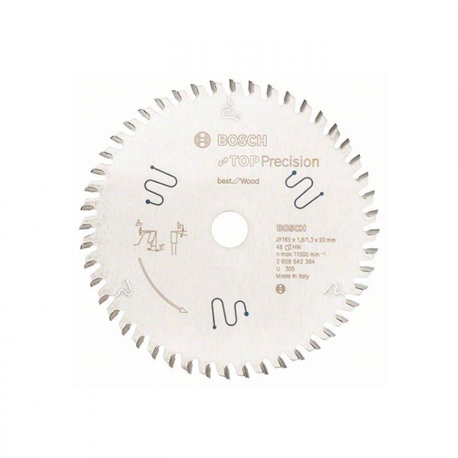Диск пильный по дереву Bosch 165x20x48T Top Precision Best for Wood (2608642384)