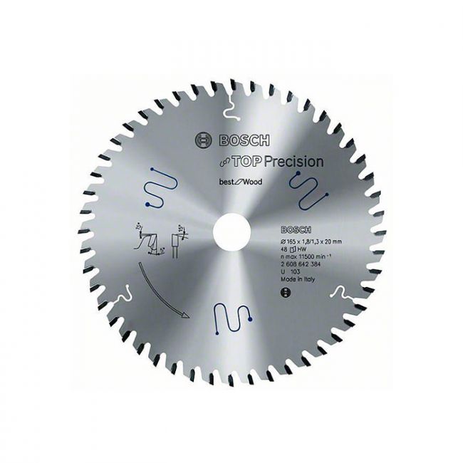 Диск пильный по дереву Bosch 165x20x20T Top Precision Best for Wood (2608642385)
