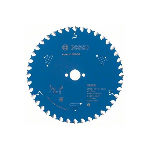 Диск пильный по дереву Bosch 184x20x40T Expert for Wood (2608644039)