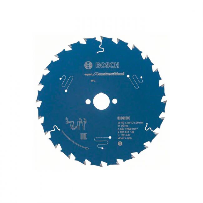 Диск пильный по дереву с гвоздями Bosch Expert for Construct 160x20 мм-24T (2608644136)