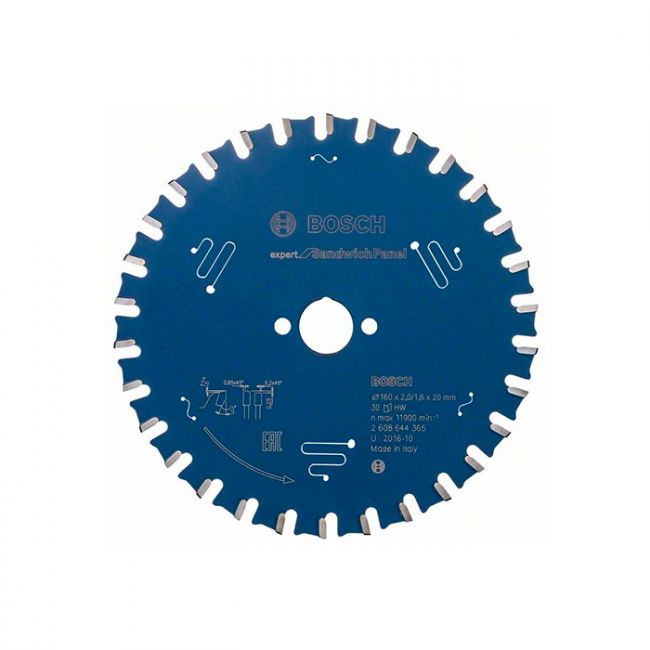 Диск пильный по сэндвич-панелям Bosch 160x20x30T Expert for Sandwich Pane (2608644365)