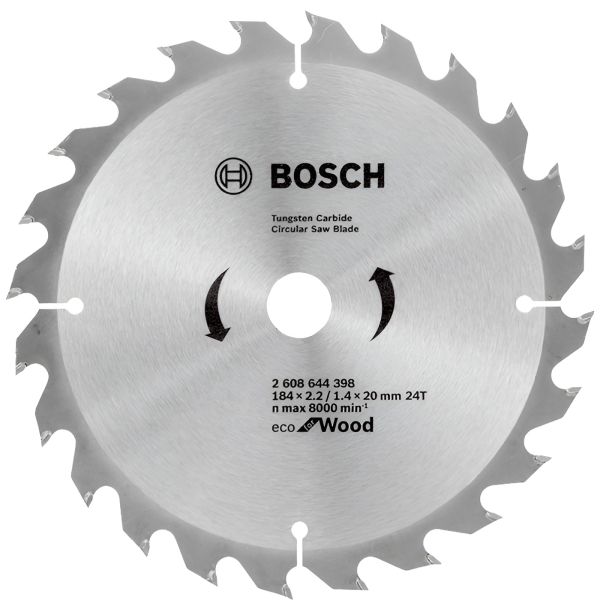 Пиляльний диск Bosch Eco for Wood 184x2.2/1.4x20 мм, 24Т (2608644398)