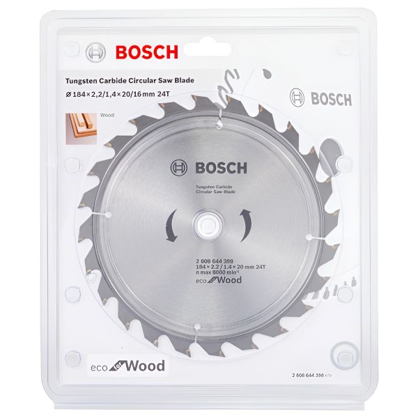 Пиляльний диск Bosch Eco for Wood 184x2.2/1.4x20 мм, 24Т (2608644398)