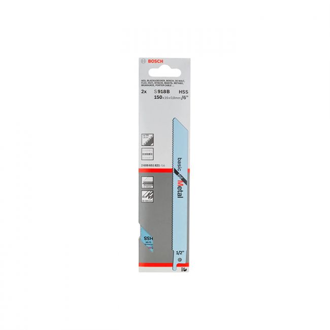 Пиляльне полотно по металу Bosch S 918 BF (2 шт.) (2608651821)