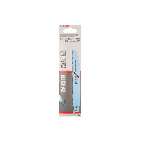 Пильное полотно по металлу Bosch S 123 XF (5 шт.) (2608654402)