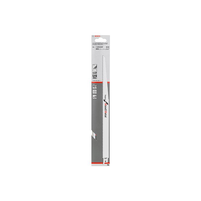 Пильное полотно по дереву с гвоздями Bosch S 1411 DF (2 шт.) (2608654834)