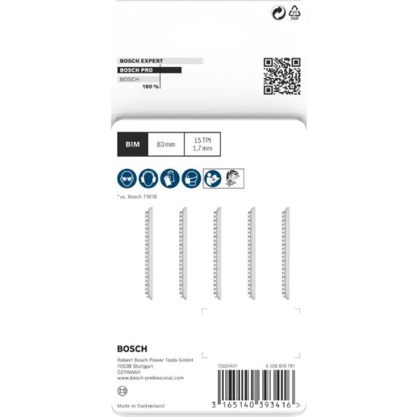 Пиляльне полотно для лобзика Bosch PRO Laminate clean T101BIF 1.7х83 мм, 2 шт (2608655091)