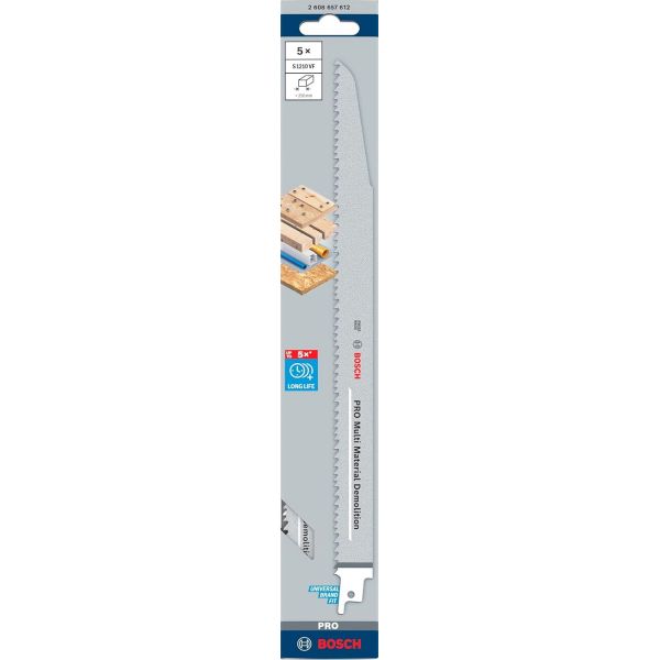 Пиляльне полотно Bosch Pro Multi Material Demolition S1210VF Blade, 300 мм, 5 шт (2608657612)
