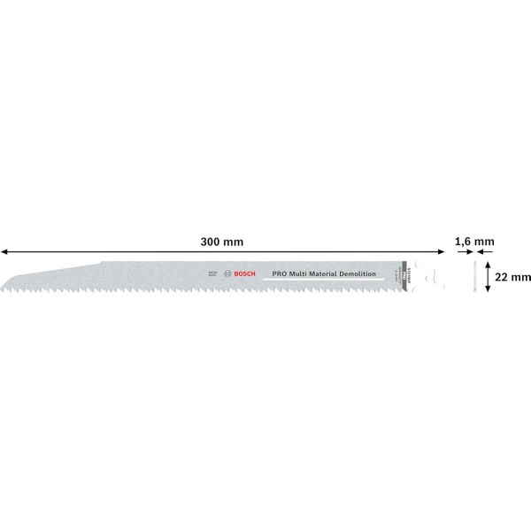 Пиляльне полотно Bosch Pro Multi Material Demolition S1210VF Blade, 300 мм, 5 шт (2608657612)