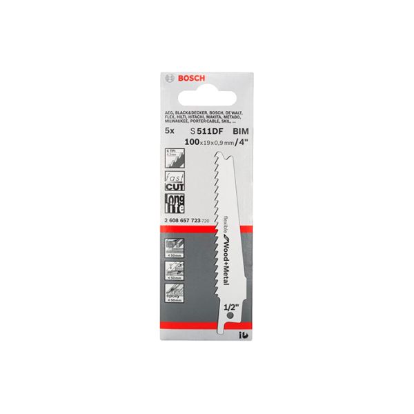 Пильное полотно Bosch S 511 DF Flexible for Wood and Metal (5 шт.) (2608657723)