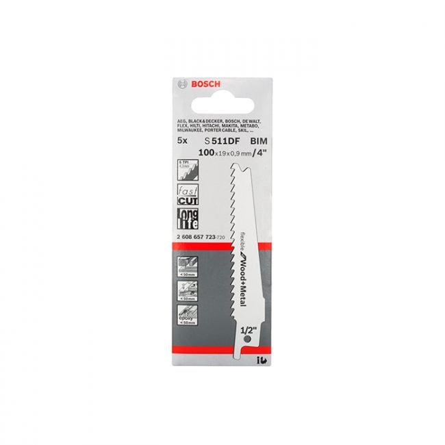 Пильне полотно Bosch S 511 DF Flexible for Wood and Metal (5 шт.) (2608657723)