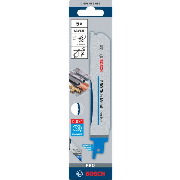 Пиляльне полотно Bosch PRO Thin Metal precise S937EAF, 150 мм, 5 шт (2608658988)