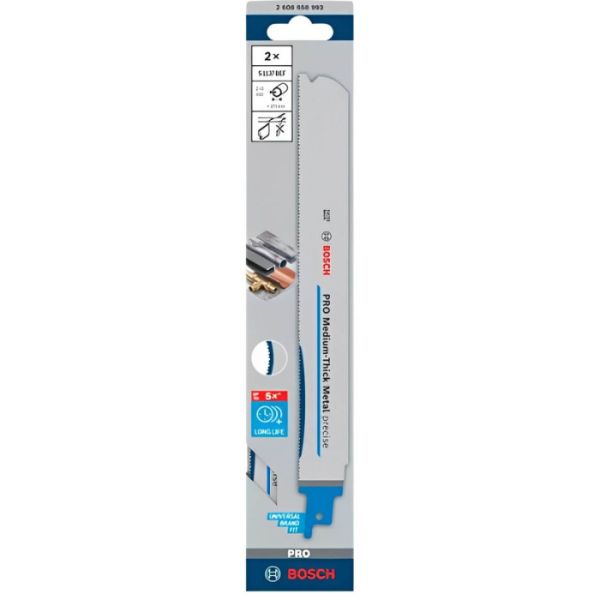 Пиляльне полотно Bosch PRO Medium-Thick Metal precise S 1137 BEF, 225 мм, 2 шт (2608658993)