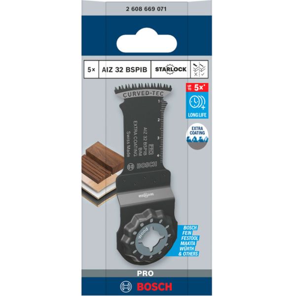 Занурювальне пиляльне полотно Bosch PRO AIZ 32 BSPIB 32x50 мм, 5 шт (2608669071)