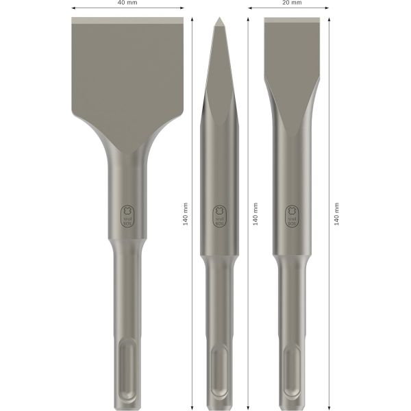 Набір зубил Bosch PRO SDS plus-4C Chisel Set, 3 шт (2608690180)