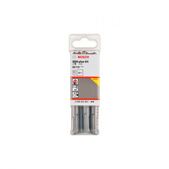 Бур Bosch SDS-plus-5X, 6x50x110мм (10шт) (2608833891)
