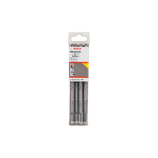 Бур Bosch SDS-plus-5X, 10x100x160мм (10шт) (2608833902)