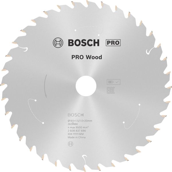 Пиляльний диск Bosch Standard for Wood 165x1.5/1.0x20 мм, Т36 (2608837686)