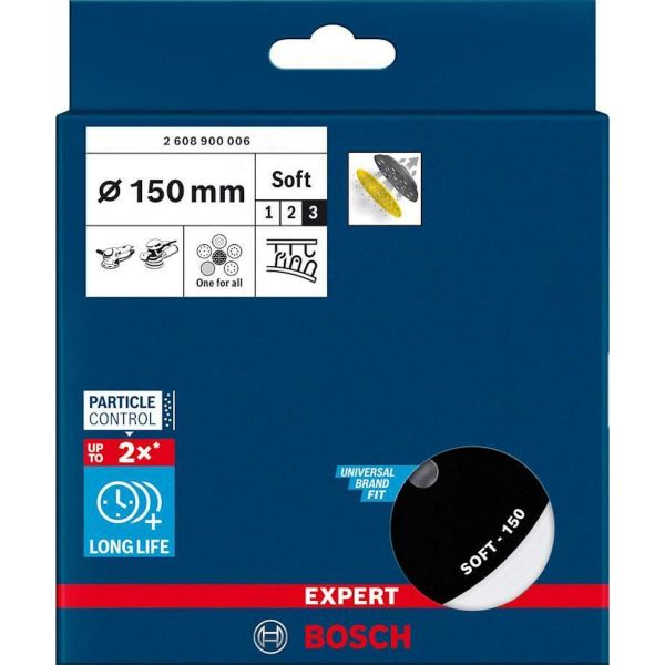 Опорна тарілка універсальна з отворами Bosch Expert Multihole, 150 мм, м‘яка (2608900006)