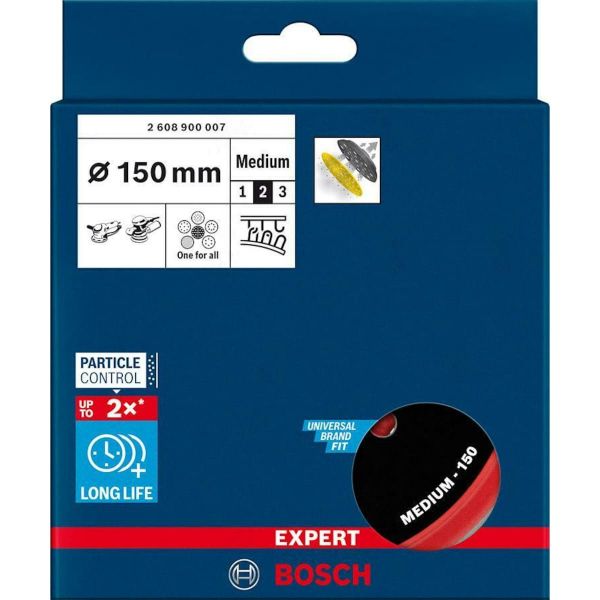 Опорна тарілка універсальна з отворами Bosch Expert Multihole, 150 мм, середньої жорсткості (2608900007)