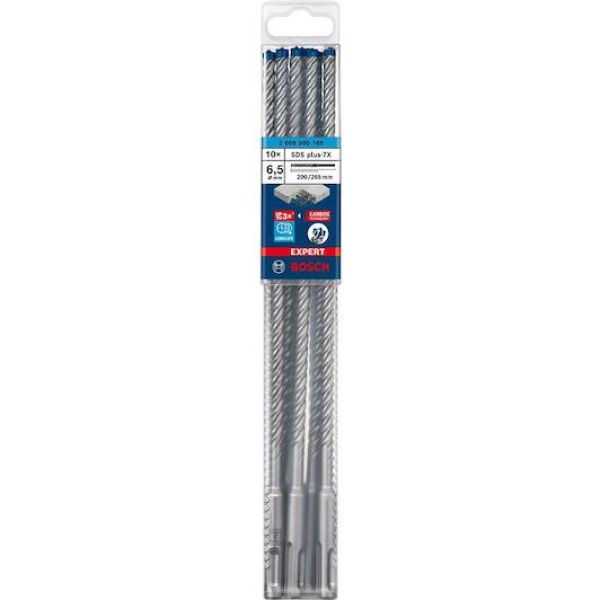 Ударний бур Bosch Expert SDS-Plus-7X 6.5x100x165 мм, 10 шт (2608900165)