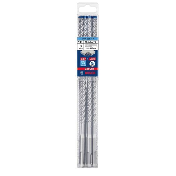 Ударний бур Bosch Expert SDS-plus-7X, 8x200x265 мм, 10 шт (2608900169)