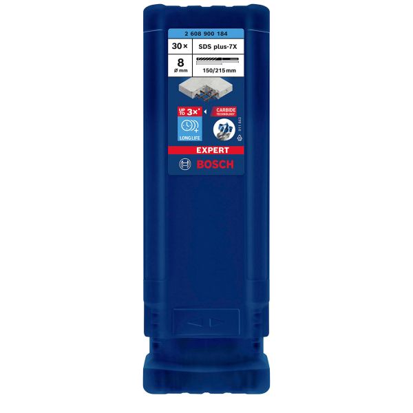 Ударний бур Bosch Expert SDS-plus-7X, 8x150x215 мм, 30 шт (2608900184)