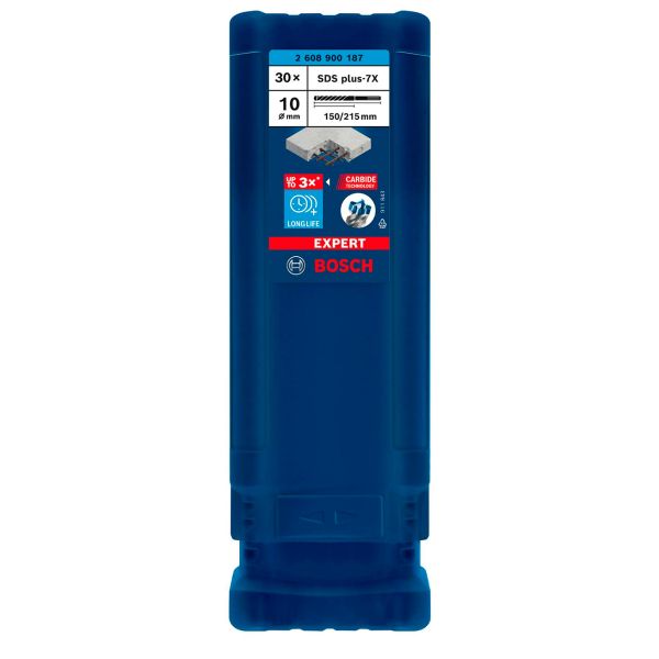 Ударний бур Bosch Expert SDS-plus-7X, 10x150x215 мм, 30 шт (2608900187)