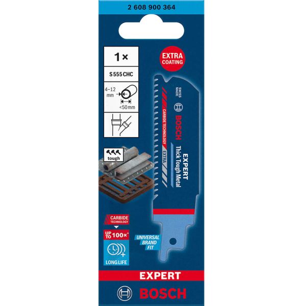 Пиляльне полотно Bosch Expert Thick Tough Metal S555CHC, 100 мм (2608900364)